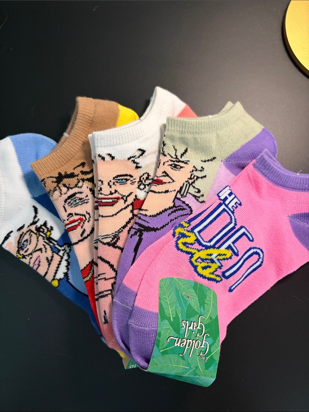 Bioworld Golden Girls Low-Cut Socks - Pink, Purple, White, Blue, Tan, Green
